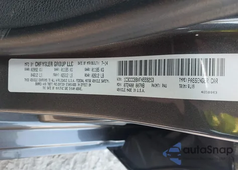 2015 Chrysler 200 S from USA, damaged, VIN 1C3CCCBBXFN559253